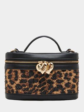 Betsey Johnson x Paris Hilton Colab EXCLUSIVE Vanity Case Leopard Rhinestone NWT